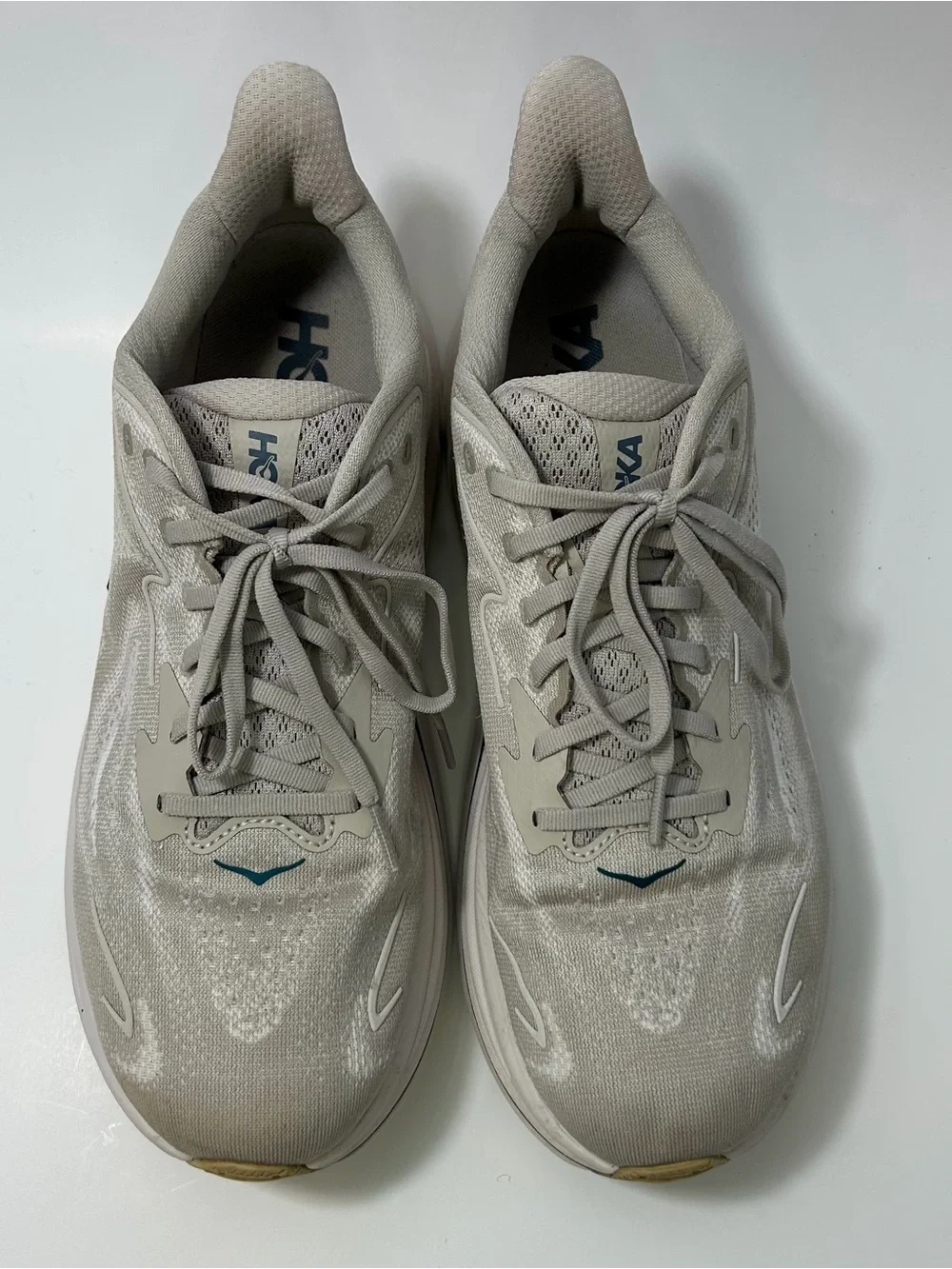 Hoka Neutral Running Sneakers in Beige and Navy